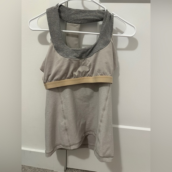 Lululemon Vintage Grey White Halter Workout Tank Top Size 8 Women’s Y2K - Picture 10 of 12